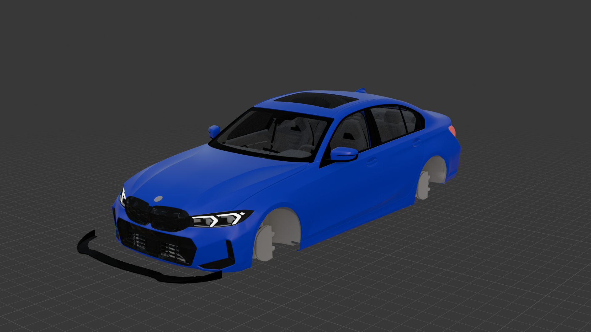 BMW M340i exterior modeled and rendered in Blender